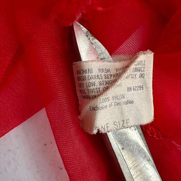 Fantasy Lingerie Women OS Red Sheer Ruffle Poet Top Whimsigoth Romantic Festival - Picture 3 of 6